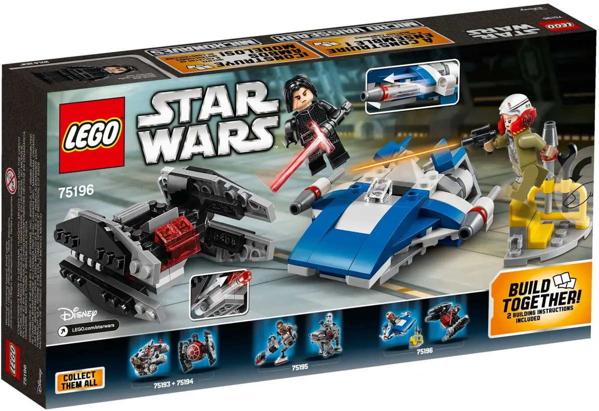 LEGO Star Wars 75196 A-Wing vs. TIE Silencer Microfighters set, image 3