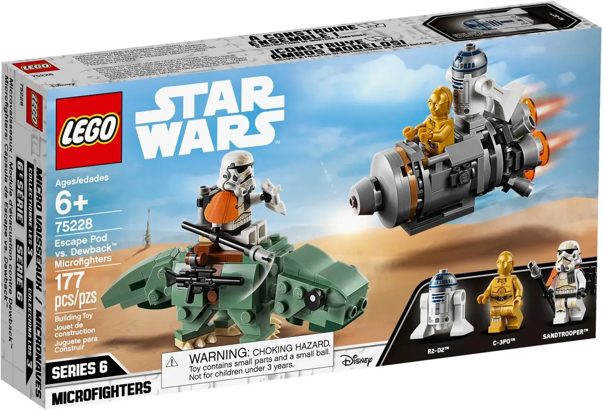 LEGO Star Wars 75228 Escape Pod vs. Dewback Microfighters set, image 2