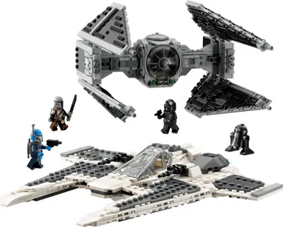 LEGO Star Wars 75348 Mandalorian Fang Fighter vs TIE Interceptor set
