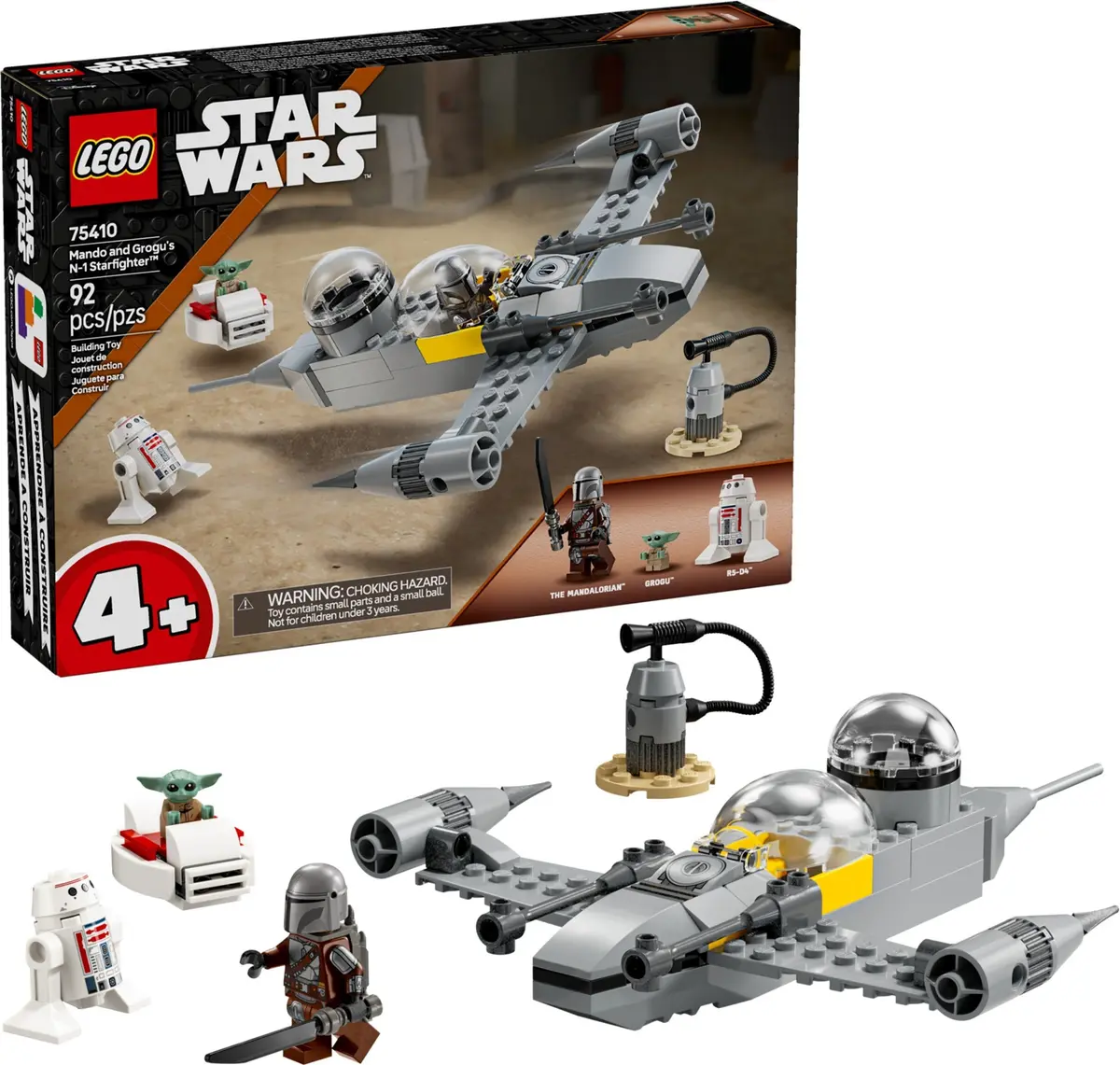 LEGO Star Wars 75410 Mando and Grogu's N-1 Starfighter set, image 3