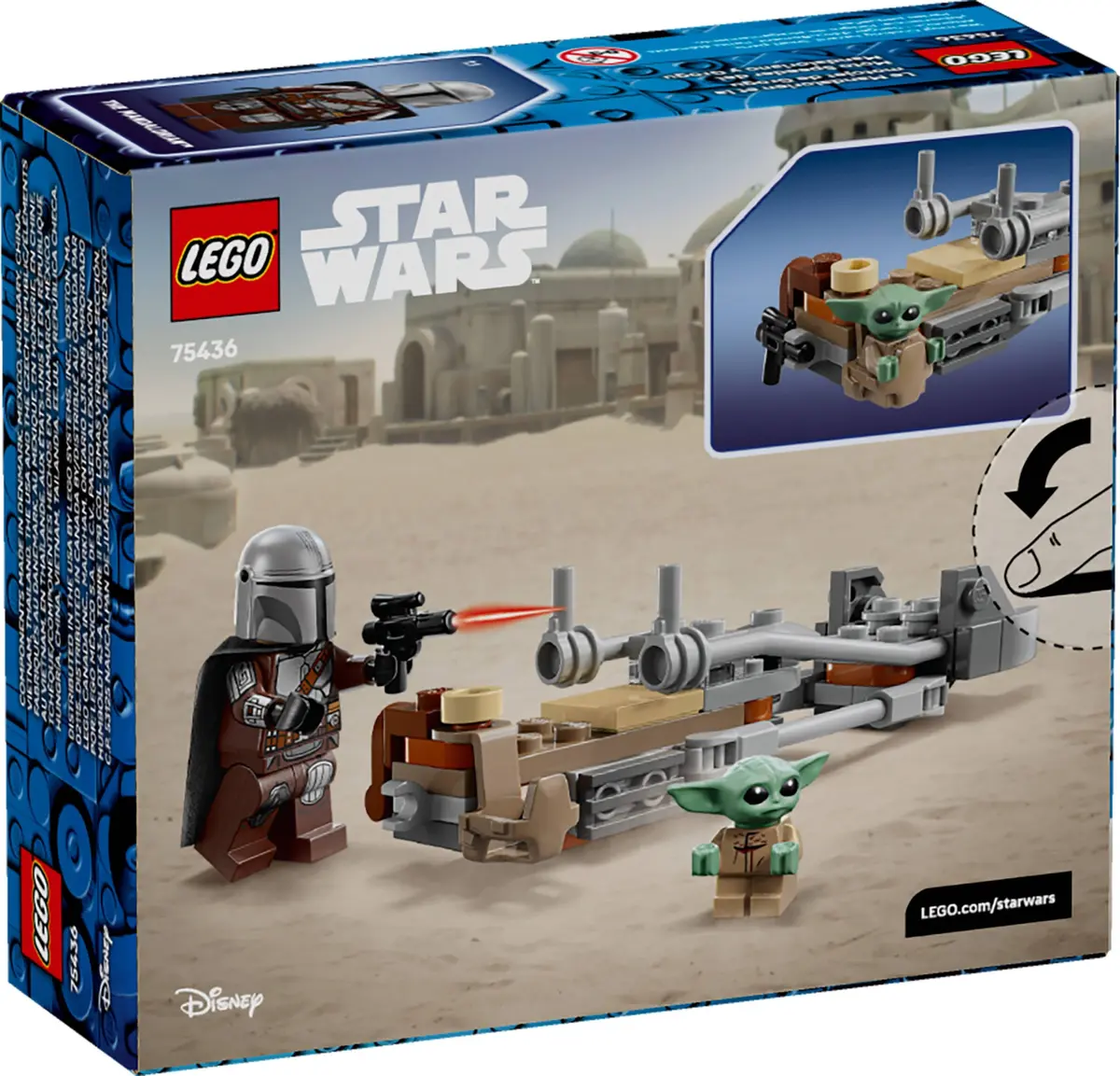 LEGO Star Wars 75436 The Mandalorian & Grogu's Speeder Bike set, image 2