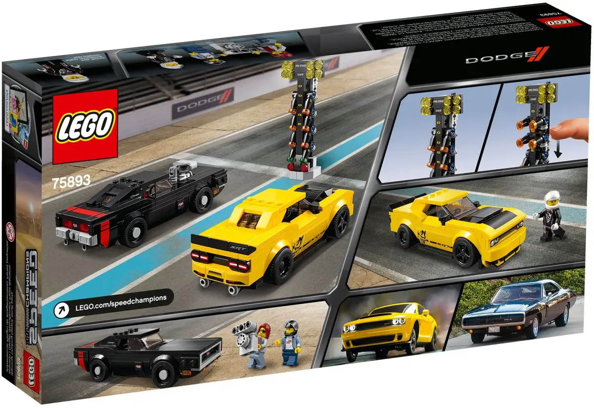 LEGO Speed Champions 75893 2018 Dodge Challenger SRT Demon and 1970 Dodge Charger R/T set, image 5