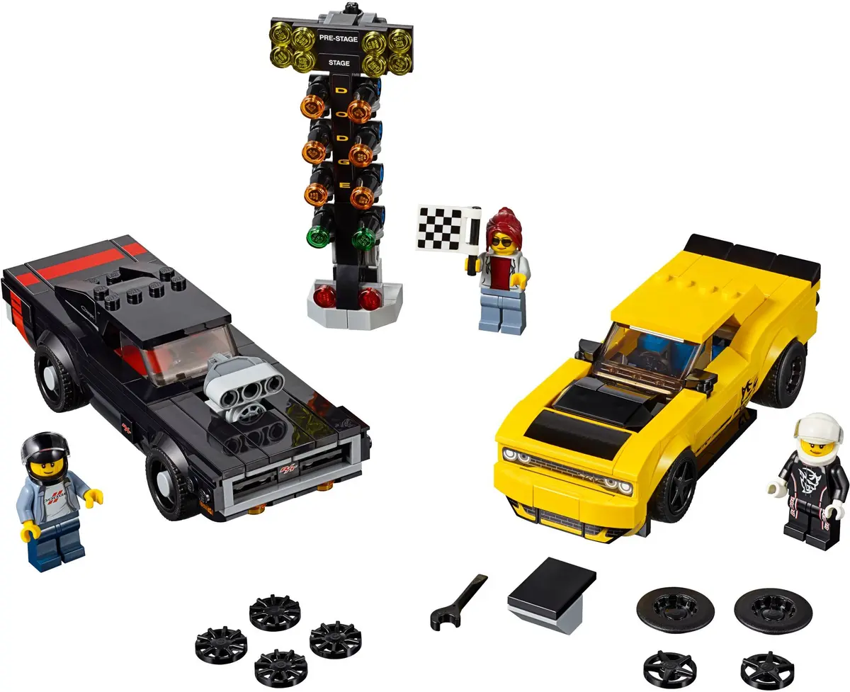 LEGO Speed Champions 75893 2018 Dodge Challenger SRT Demon and 1970 Dodge Charger R/T set