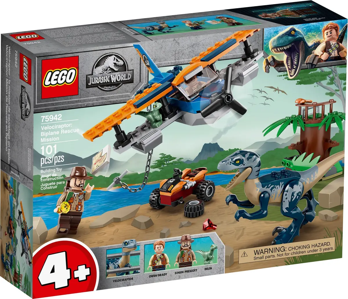 LEGO Jurassic World 75942 Velociraptor: Biplane Rescue Mission set, image 2