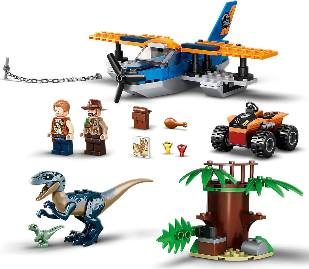 LEGO Jurassic World 75942 Velociraptor: Biplane Rescue Mission set, image 4