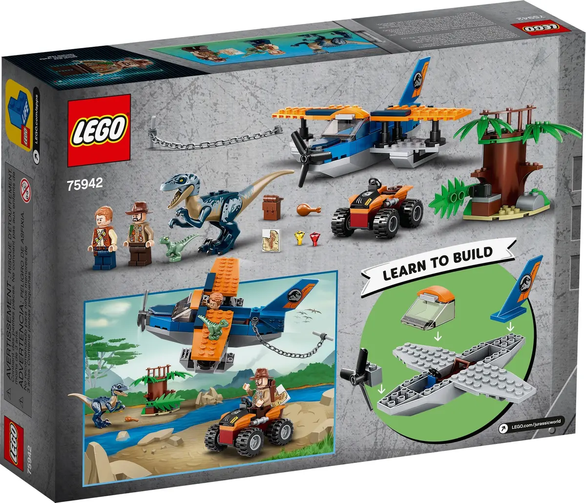 LEGO Jurassic World 75942 Velociraptor: Biplane Rescue Mission set, image 7