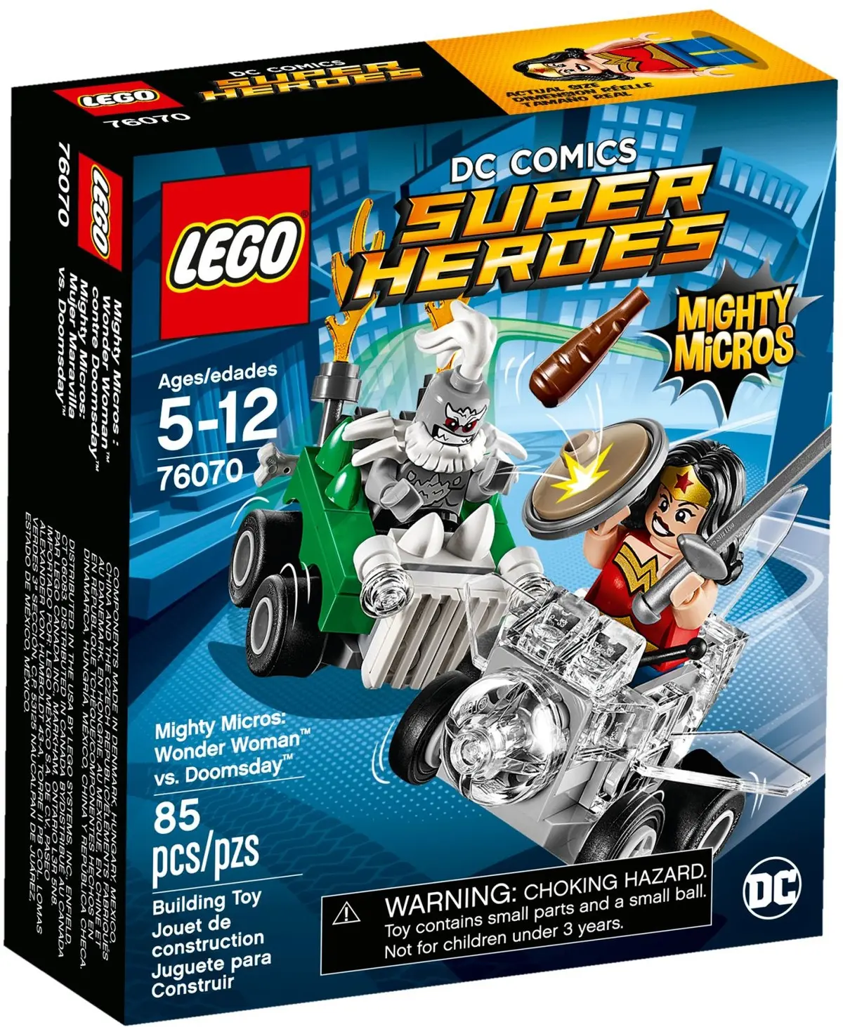 LEGO DC Comics Super Heroes 76070 Mighty Micros: Wonder Woman vs. Doomsday set, image 2