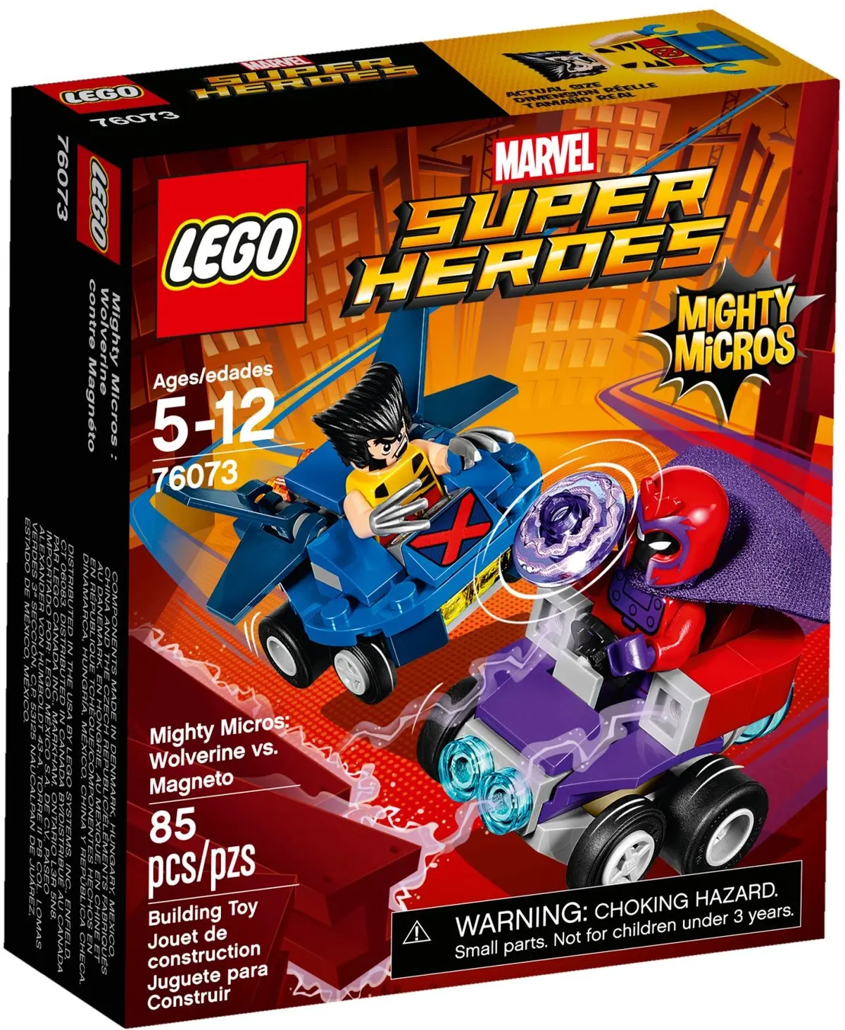 LEGO Marvel Super Heroes 76073 Mighty Micros: Wolverine vs. Magneto set, image 2