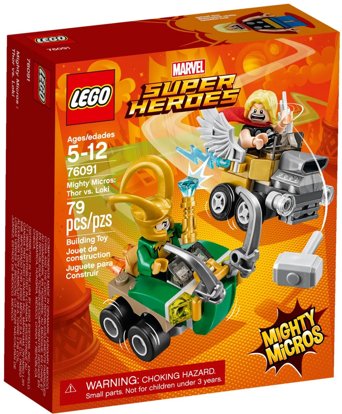 LEGO Marvel Super Heroes 76091 Mighty Micros: Thor vs. Loki set, image 2