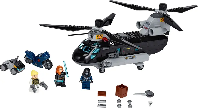 LEGO Marvel Super Heroes 76162 Black Widow's Helicopter Chase set