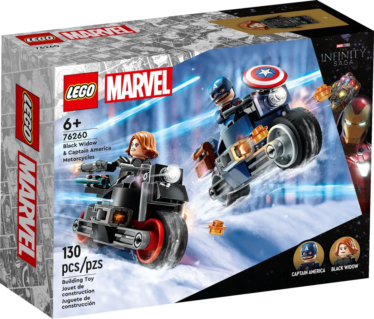 LEGO Marvel Super Heroes 76260 Black Widow & Captain America Motorcycles set, image 2