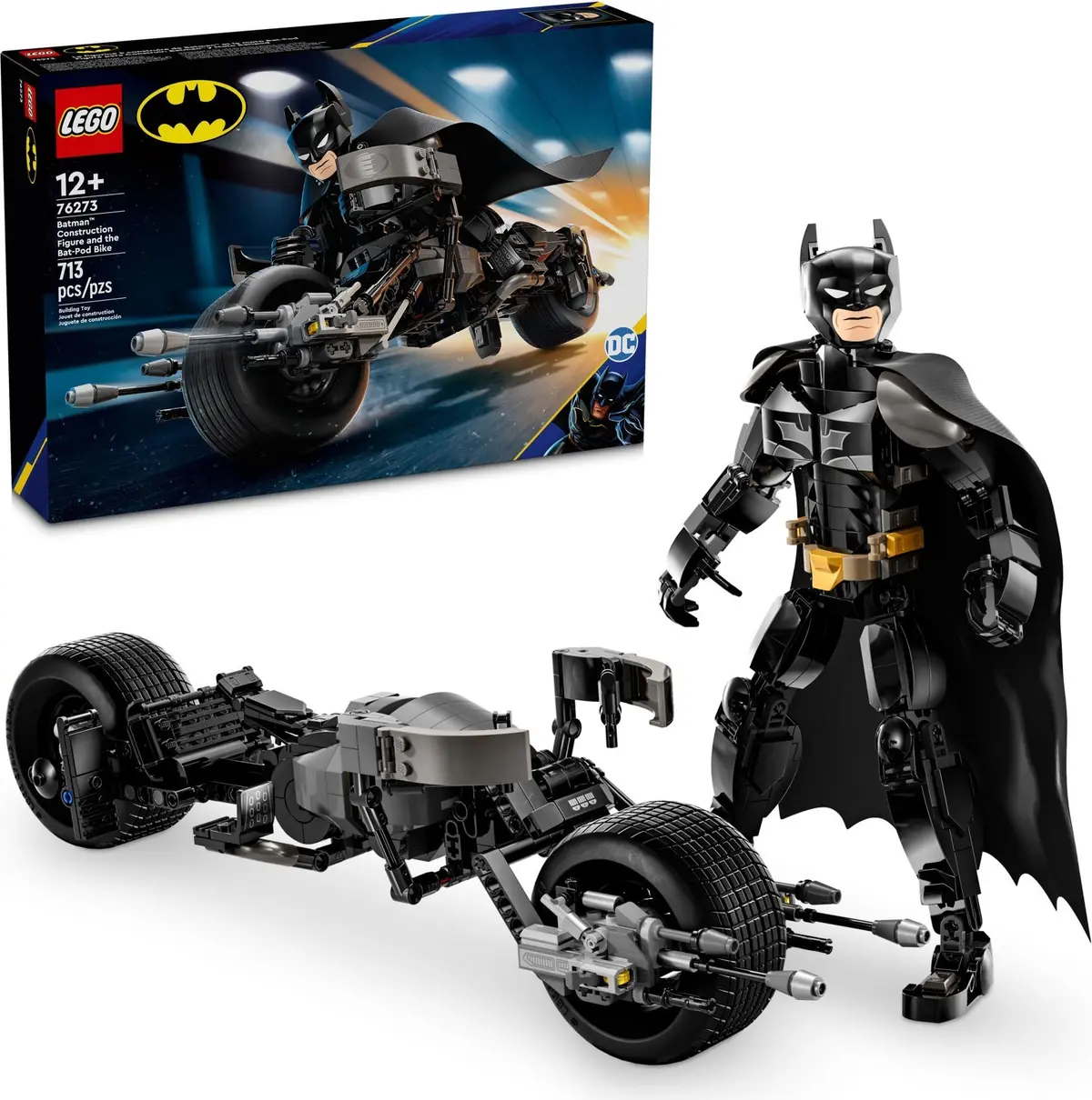 LEGO DC Comics Super Heroes 76273 Batman Construction Figure and the Bat-Pod Bike set, image 6