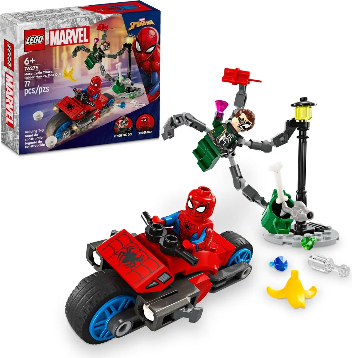LEGO Marvel Super Heroes 76275 Motorcycle Chase: Spider-Man vs. Doc Ock set, image 2