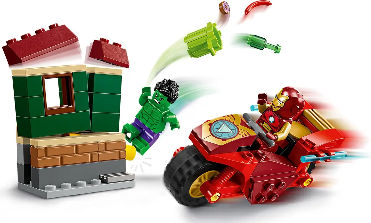 LEGO Marvel Super Heroes 76287 Iron Man with Bike and The Hulk set, image 9