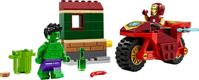 LEGO Marvel Super Heroes 76287 Iron Man with Bike and The Hulk set
