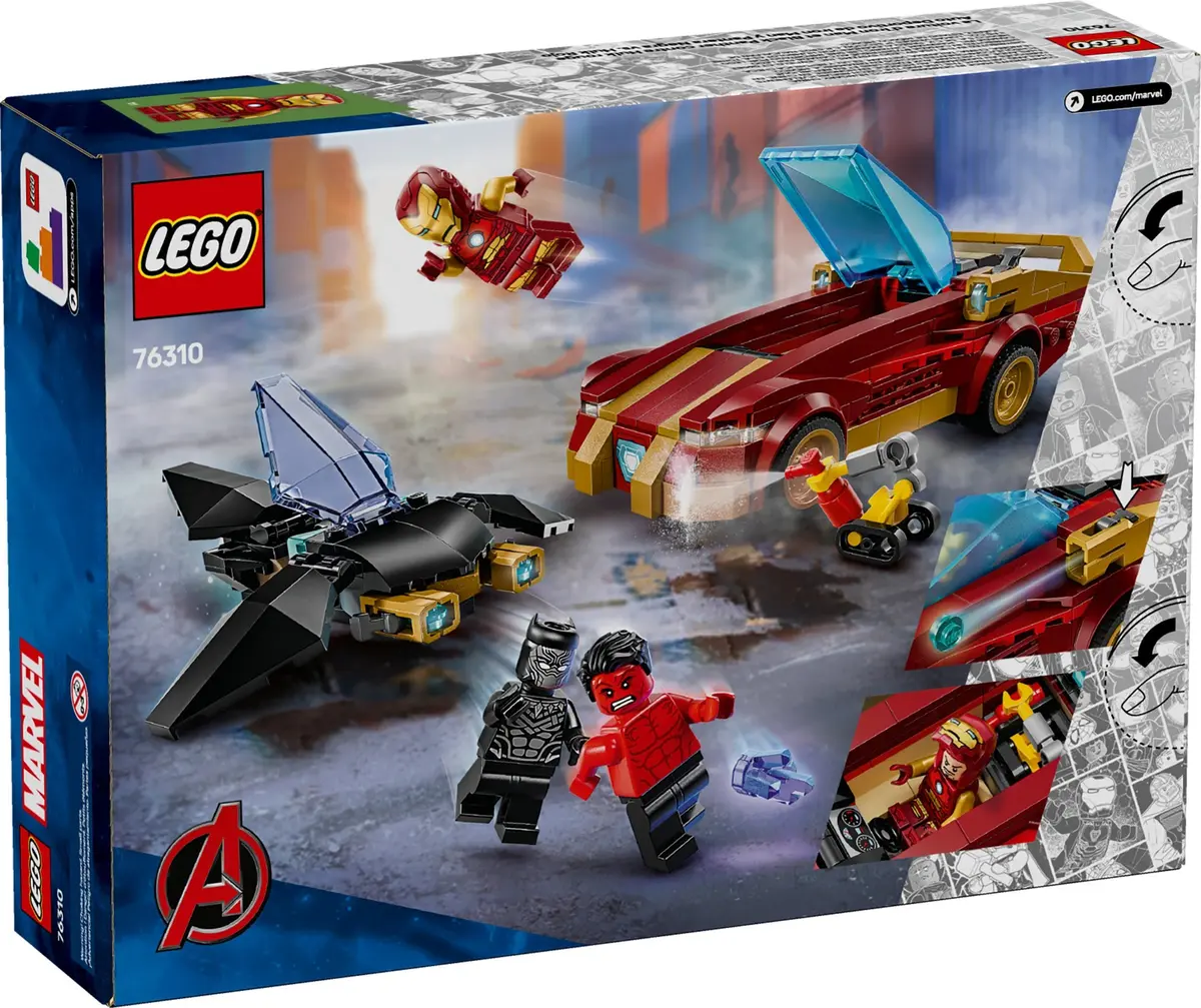 LEGO Marvel Super Heroes 76310 Iron Man Car & Black Panther vs. Red Hulk set, image 2