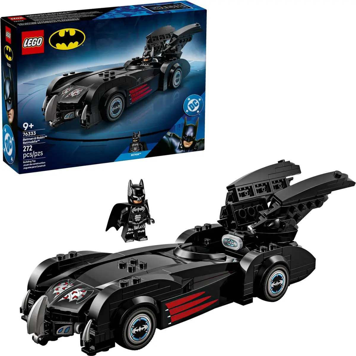 LEGO DC Comics Super Heroes 76333 Batman & Robin Batmobile set, image 4