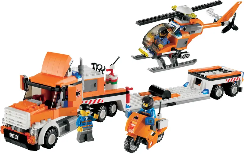 LEGO City 7686 Helicopter Transporter set