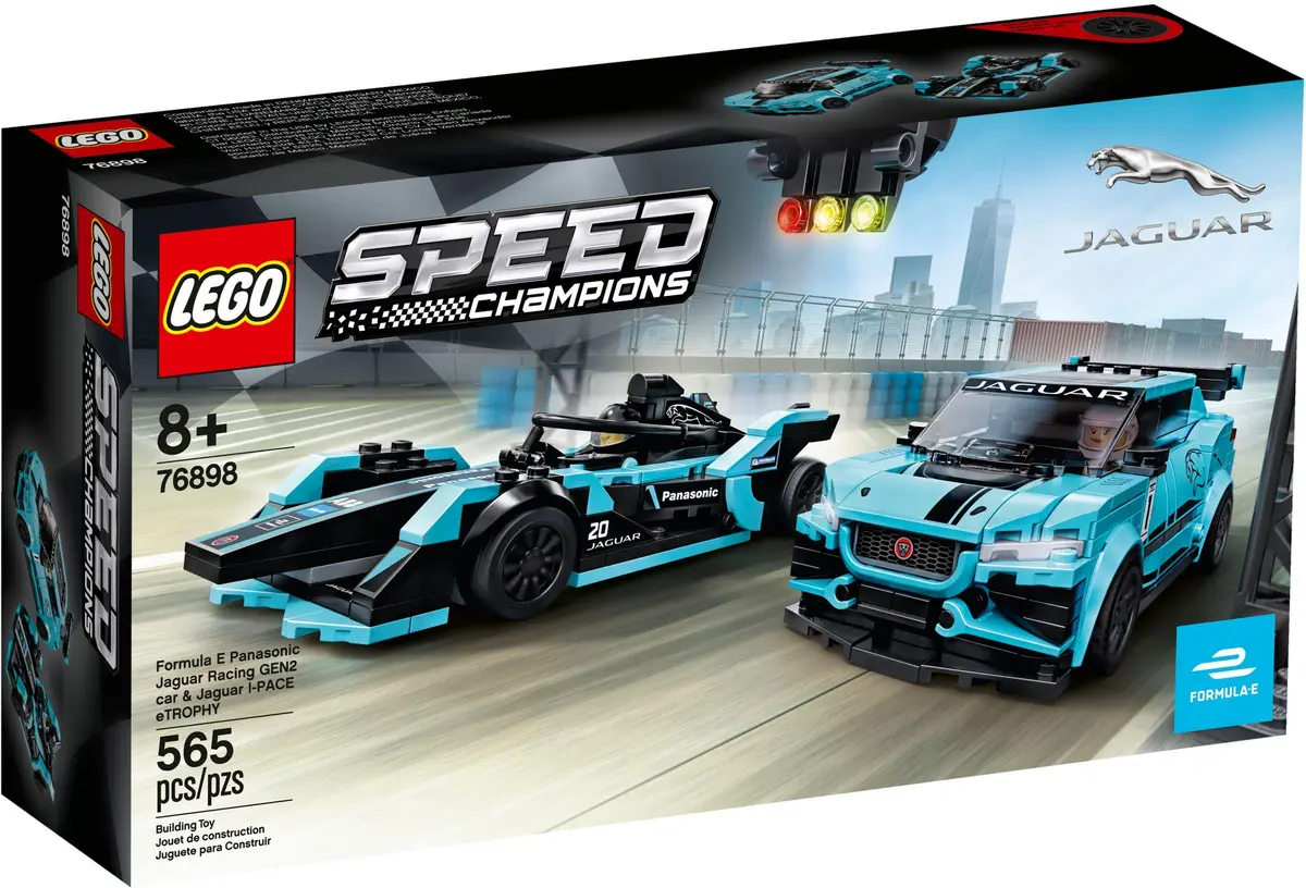 LEGO Speed Champions 76898 Formula E Panasonic Jaguar Racing GEN2 Car & Jaguar I-PACE eTROPHY set, image 2