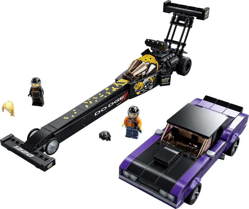 LEGO Speed Champions 76904 Mopar Dodge//SRT Top Fuel Dragster and 1970 Dodge Challenger T/A set