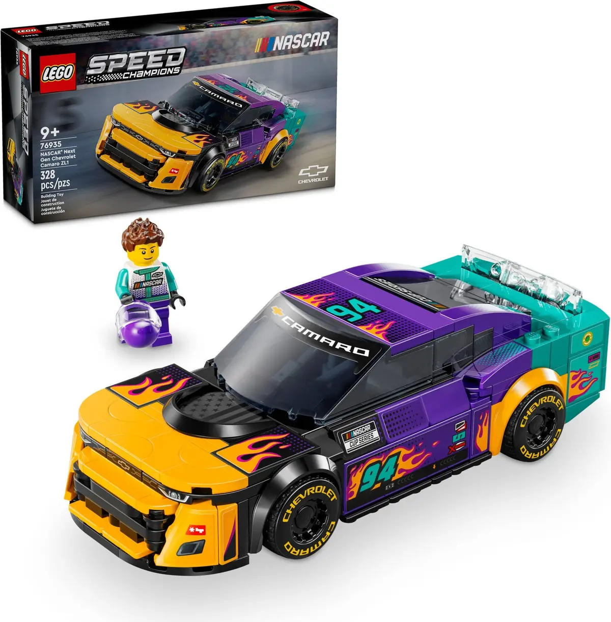 LEGO Speed Champions 76935 NASCAR Next Gen Chevrolet Camaro ZL1 set, image 3