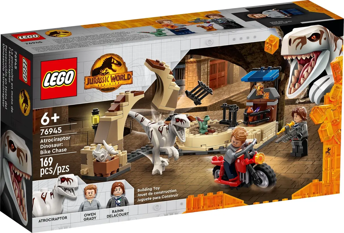 LEGO Jurassic World 76945 Atrociraptor Dinosaur: Bike Chase set, image 2
