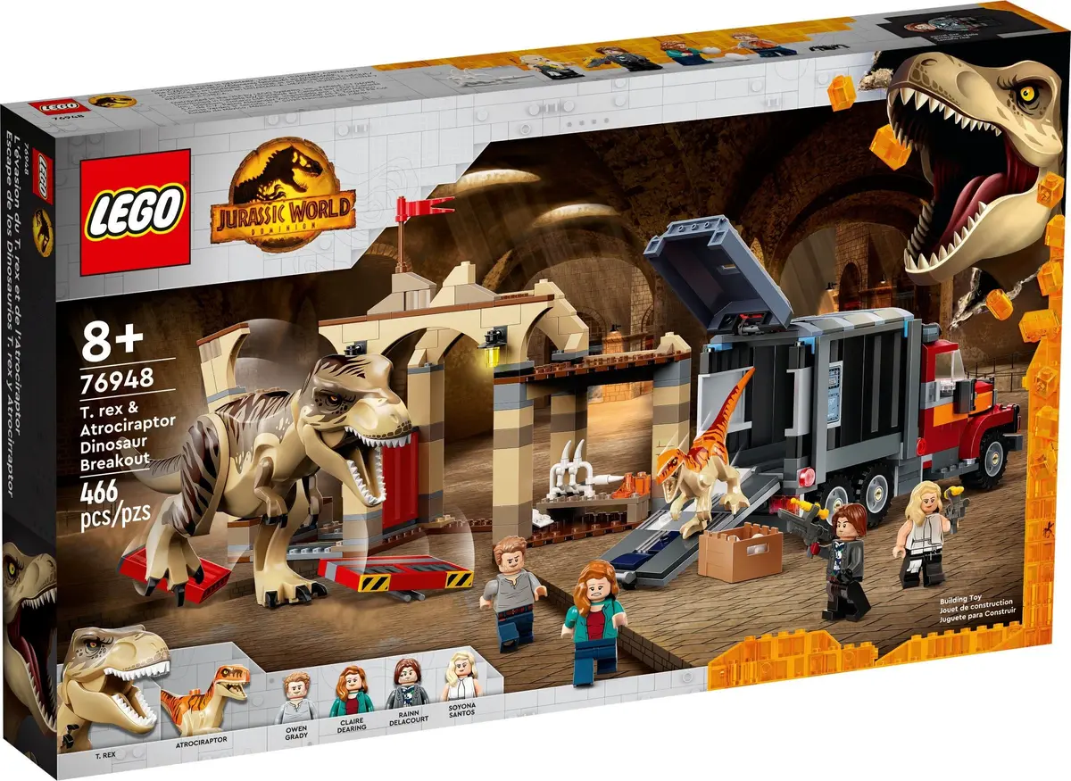 LEGO Jurassic World 76948 T. rex & Atrociraptor Dinosaur Breakout set, image 2