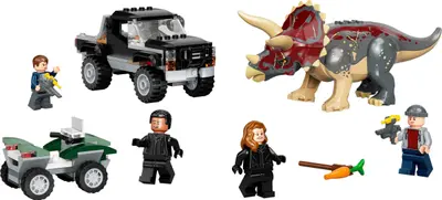 LEGO Jurassic World 76950 Triceratops Pickup Truck Ambush set