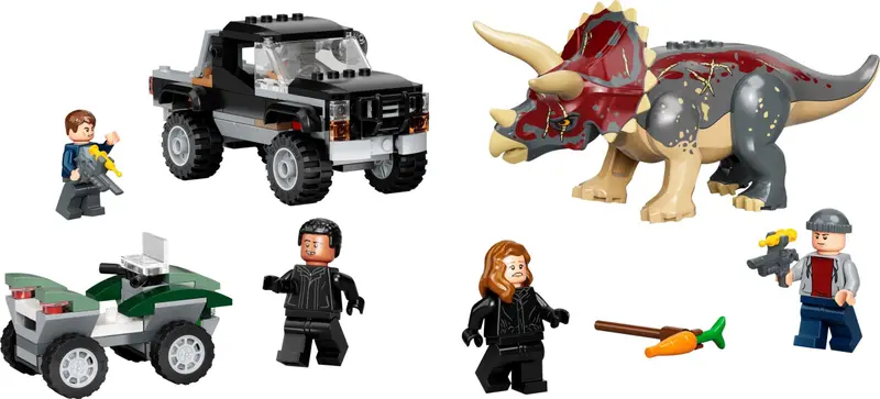 LEGO Jurassic World 76950 Triceratops Pickup Truck Ambush set