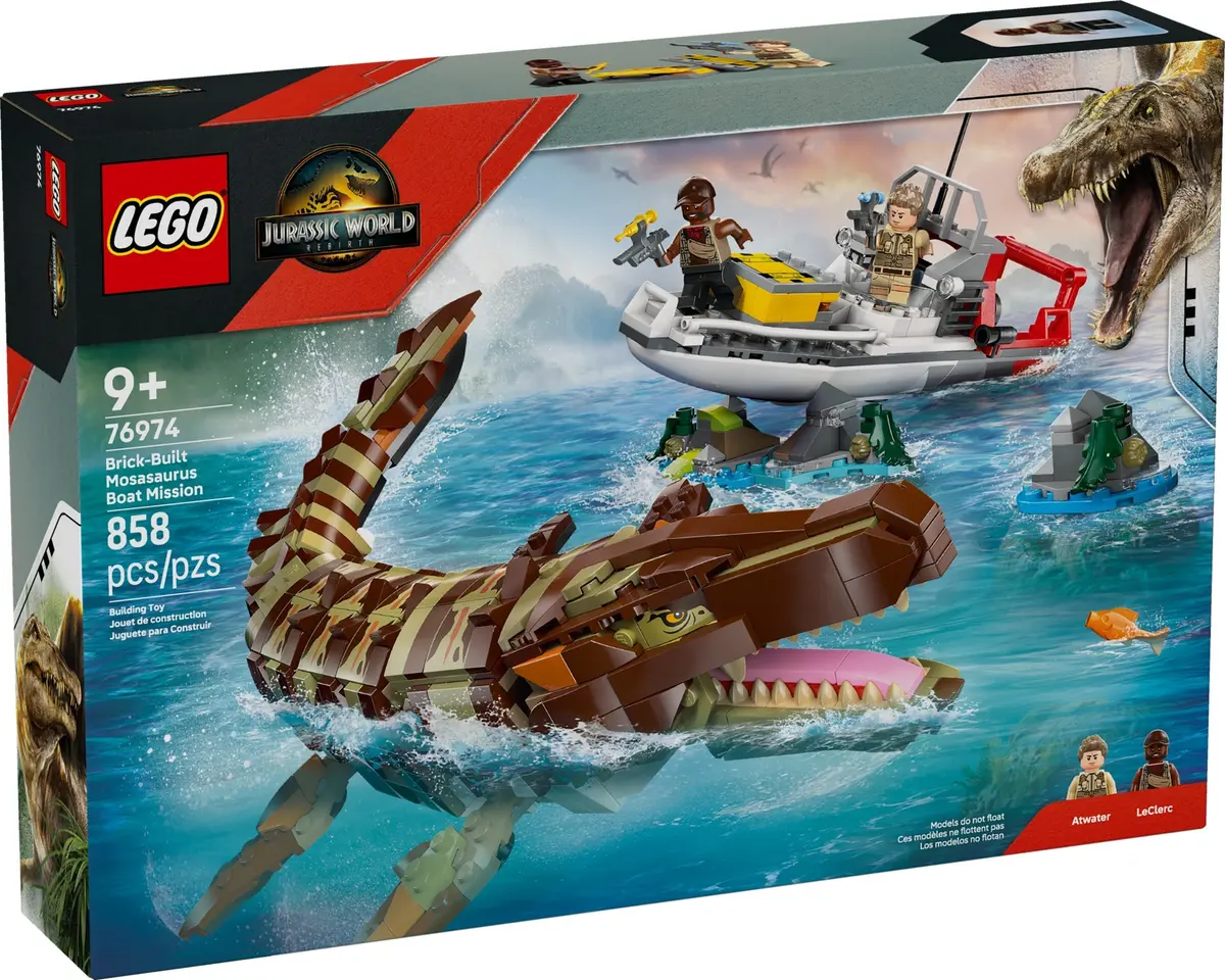 LEGO Jurassic World 76974 Brick-Built Mosasaurus Boat Mission set, image 2
