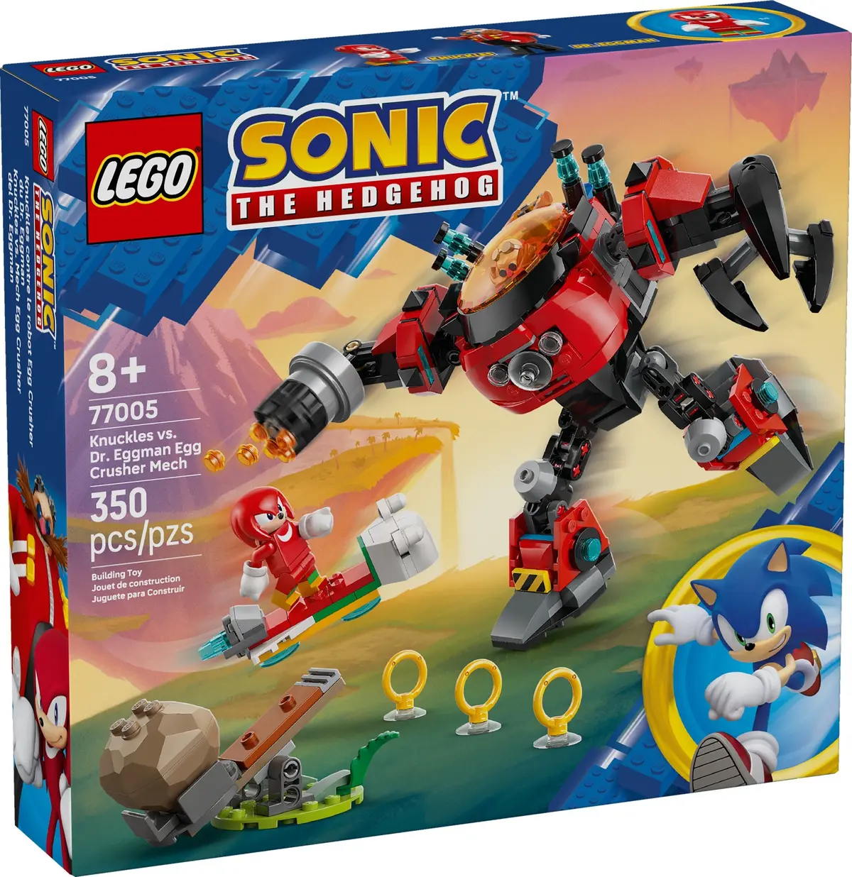 LEGO Sonic the Hedgehog 77005 Knuckles vs. Dr. Eggman Egg Crusher Mech set, image 2