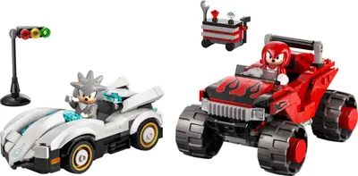 LEGO Sonic the Hedgehog 77118 Silver's Car vs. Knuckles' Monster Truck set