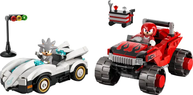 LEGO Sonic the Hedgehog 77118 Silver's Car vs. Knuckles' Monster Truck set