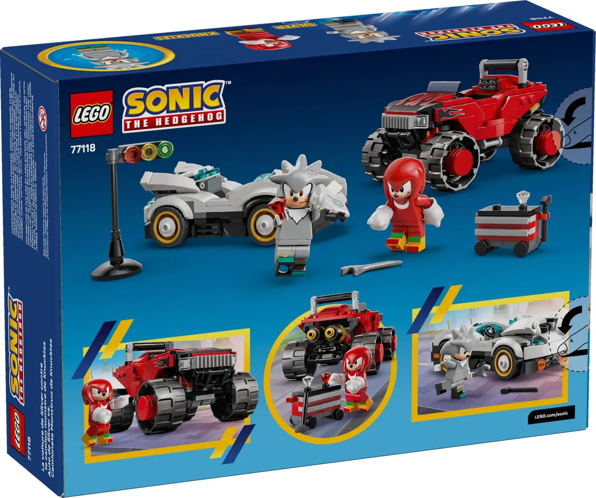 LEGO Sonic the Hedgehog 77118 Silver's Car vs. Knuckles' Monster Truck set, image 2
