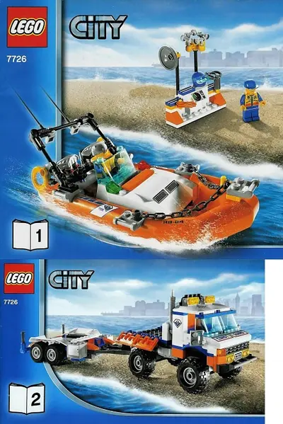 LEGO City 7726 Coast Guard Truck with Speed Boat set