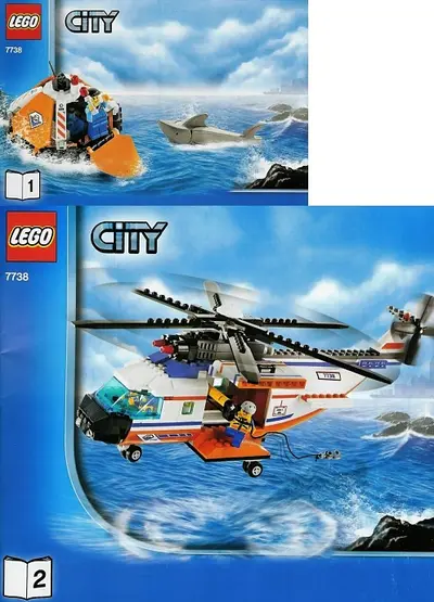 LEGO City 7738 Coast Guard Helicopter & Life Raft set