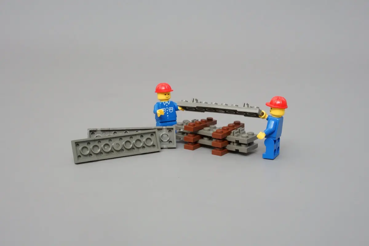 LEGO Trains 7850 8 Straight Rails Grey 4.5V set, image 17