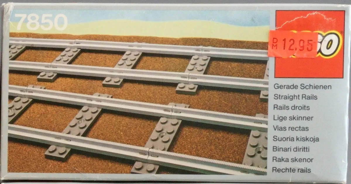 LEGO Trains 7850 8 Straight Rails Grey 4.5V set, image 19