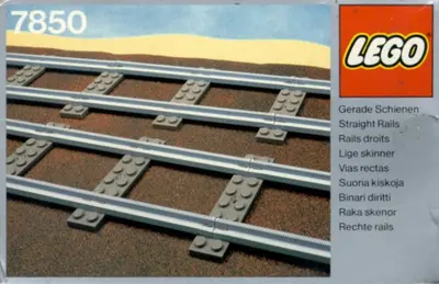 LEGO Trains 7850 8 Straight Rails Grey 4.5V set
