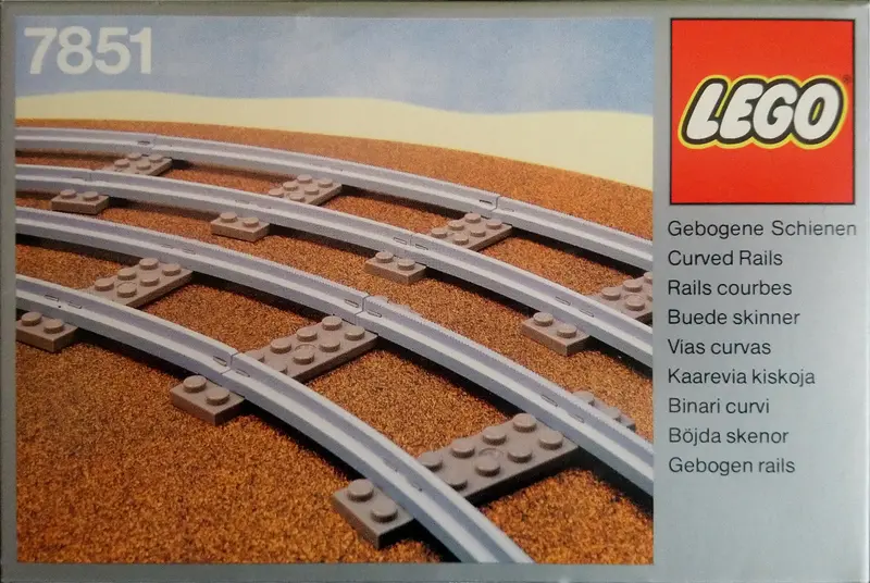 LEGO Trains 7851 8 Curved Rails Grey 4.5V set