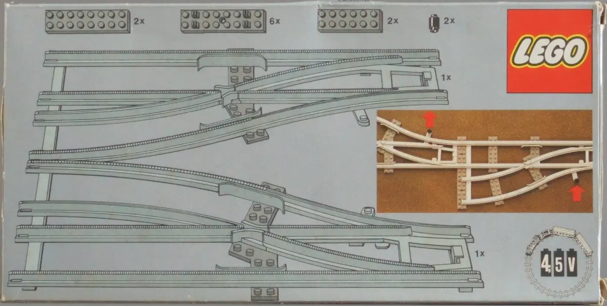 LEGO Trains 7852 Left and Right Points Manual Grey 4.5V set, image 10