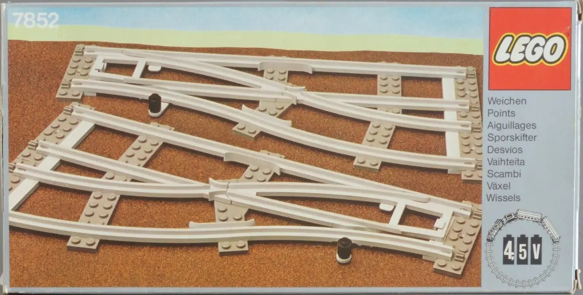 LEGO Trains 7852 Left and Right Points Manual Grey 4.5V set, image 9