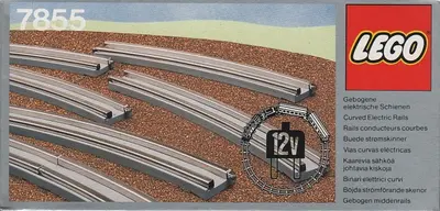 LEGO Trains 7855 8 Curved Electric Rails Grey 12V set