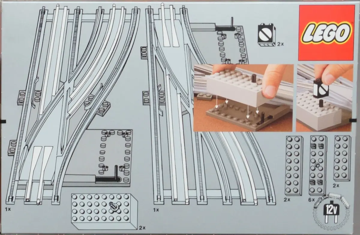 LEGO Trains 7856 Left and Right Manual Points with Electric Rails Grey 12V set, image 13