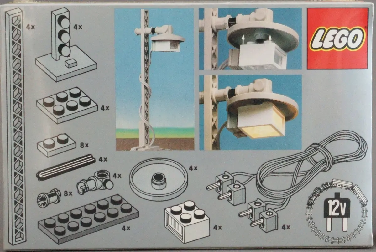 LEGO Trains 7867 4 Lighting Standards Electric 12V set, image 10