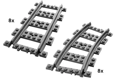 LEGO City 7896 Straight & Curved Rails set, image 2
