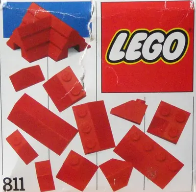 LEGO Basic 811 Red Roof Bricks, Steep Pitch set