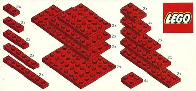 LEGO Basic 820 Red Plates Parts Pack set