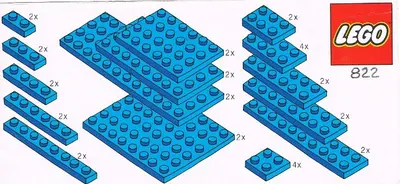 LEGO Basic 822 Blue Plates Parts Pack set