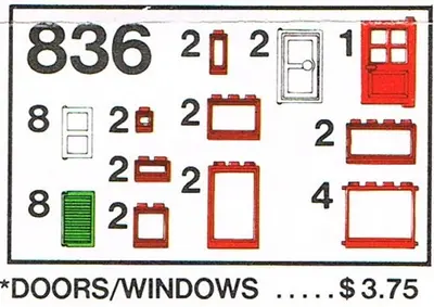 LEGO Basic 836 Doors and Windows Parts Pack set